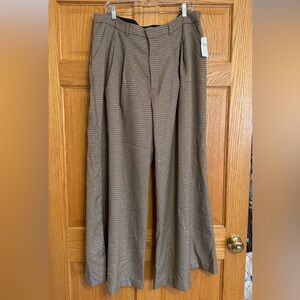 Anthropologie Maeve Sequin Houndstooth Wide Leg Pants NWT Holiday Party Trousers
